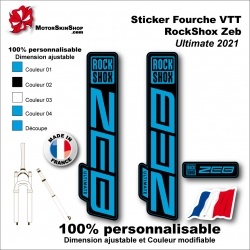 Sticker Fourche RockShox Zeb VTT Ultimate 2021 Collection Noir