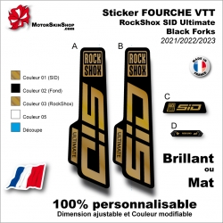 Sticker FOURCHE VTT RockShox SID Ultimate Black Forks 2021 2022 2023