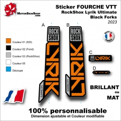 Sticker FOURCHE VTT RockShox Lyrik Ultimate Black Forks 2023