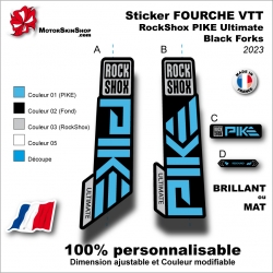 Sticker FOURCHE VTT RockShox PIKE Ultimate Black Forks 2023
