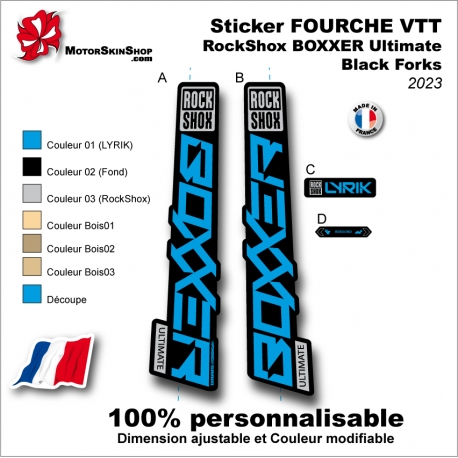 Sticker FOURCHE VTT BOXXER Ultimate Black Forks 2023