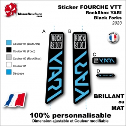 Sticker FOURCHE VTT RockShox YARI Black Forks 2023
