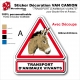 Sticker "TRANSPORT D'ANIMAUX VIVANTS" Baudet Ane Anon et Anesse VAN et Camion