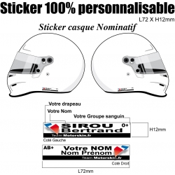 Sticker Casque nominatif Moto Quad Jet-Ski