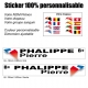 Sticker nominatif Vélo Moto Quad Karting Jet Ski personnalisable