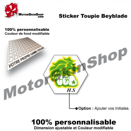 Sticker toupie Beyblade Rock Leone