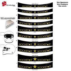 Sticker pare soleil casque Karting Rock Star