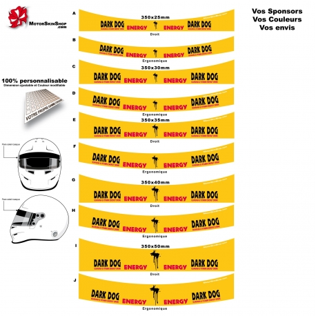 Sticker pare soleil casque Karting Dark Dog