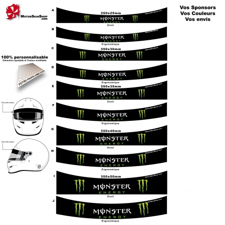 Sticker pare soleil casque Monster Energy