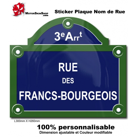 Sticker Plaque de Rue Paris arrondissement