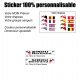 Sticker nominatif Vélo Moto Quad Karting Jet Ski personnalisable