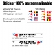 Sticker nominatif Vélo Moto Quad Karting Jet Ski personnalisable