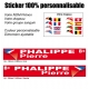 Sticker nominatif Vélo Moto Quad Karting Jet Ski personnalisable