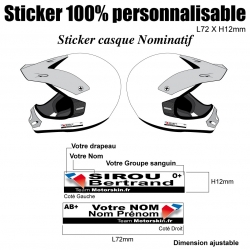 Sticker Casque nominatif Moto Quad Jet-Ski