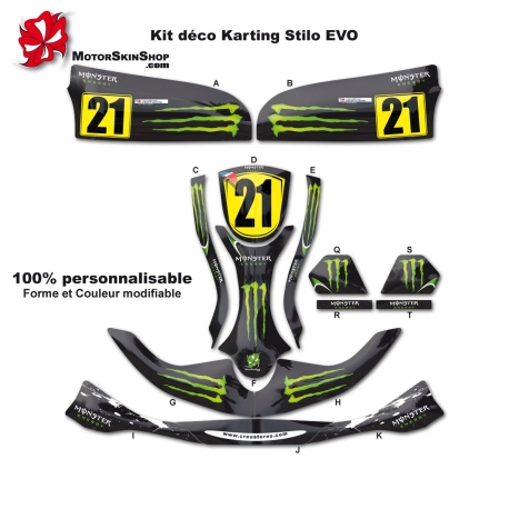 Kit déco Karting Stilo Evo Monster Energy