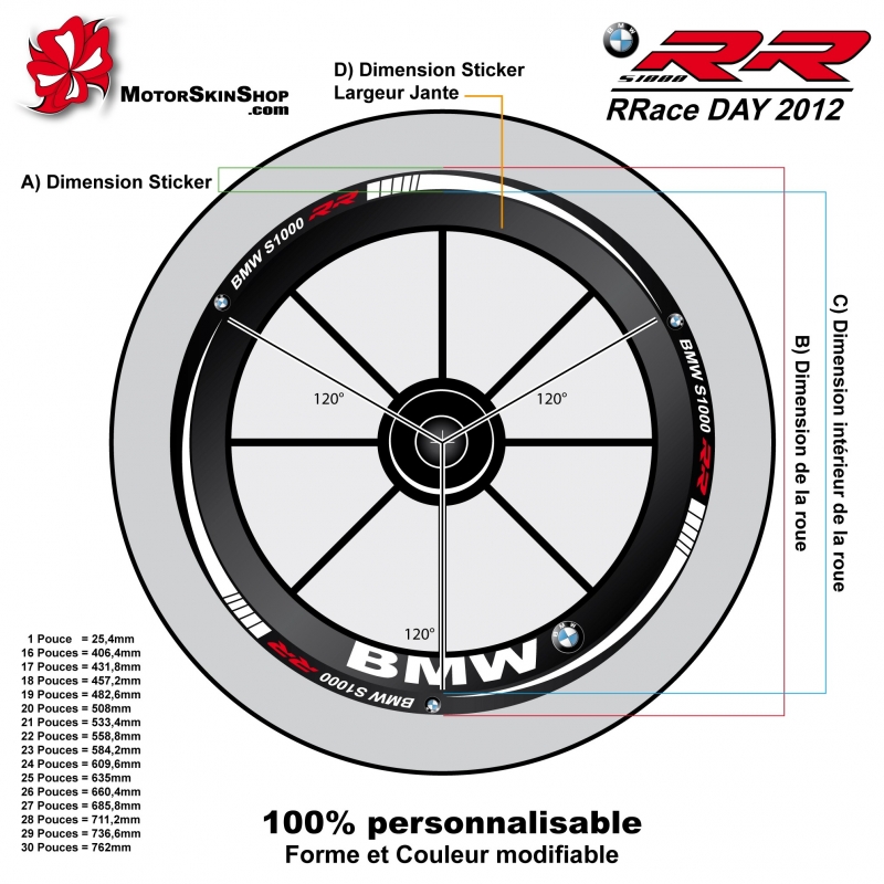 Stickers Intérieur jante BMW MOTORRAD –