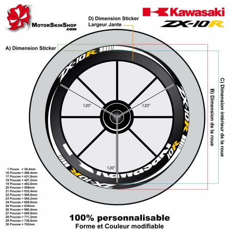 Sticker jante Moto Sportive ZX10R