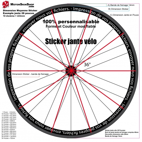 Impression de votre fichier sticker jante vélo