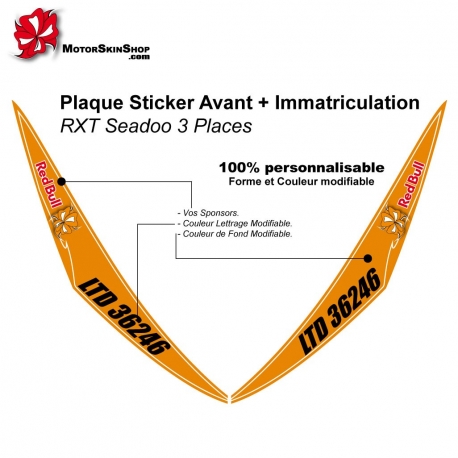 Sticker Décoration + Plaque immatriculation Jet SKI personnalisable