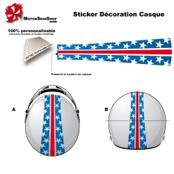 2x Stickers Casque Moto Imprimés autocollant prénom groupe sanguin drapeau  personnalisé étiquette 2 tailles disponibles 10 polices -  France