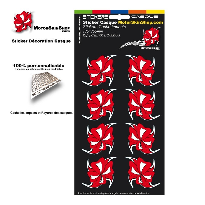 Accessoires casque Ref. 62/089051B Planche de Stickers casque moto.