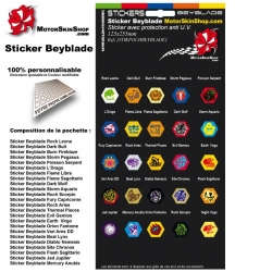 Planche Sticker Beyblade Toupie (25 stickers)