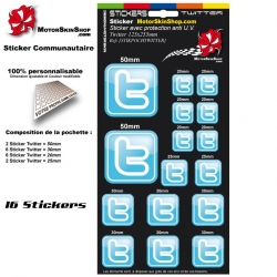 Planche Sticker Twitter autocollant