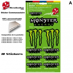 Pochette Monster Energy Sticker autocollant décoration casque