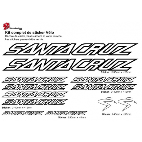 Sticker cadre vélo Santa Cruz
