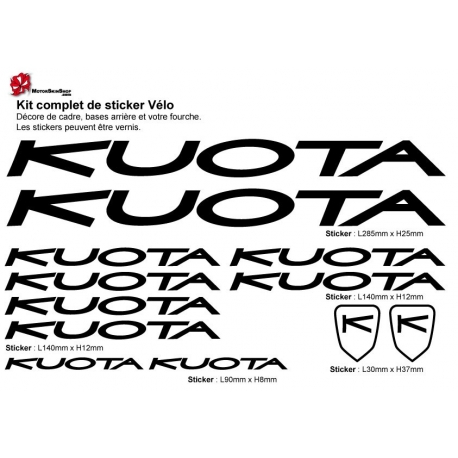 Sticker cadre vélo Kit Kuota