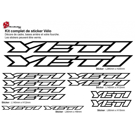 Sticker cadre vélo Kit Yeti
