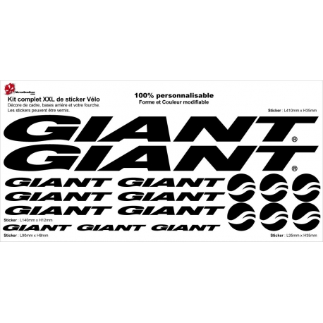 Sticker Kit cadre vélo XXL Giant