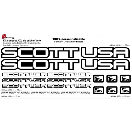 Sticker Kit cadre vélo XXL Scott USA