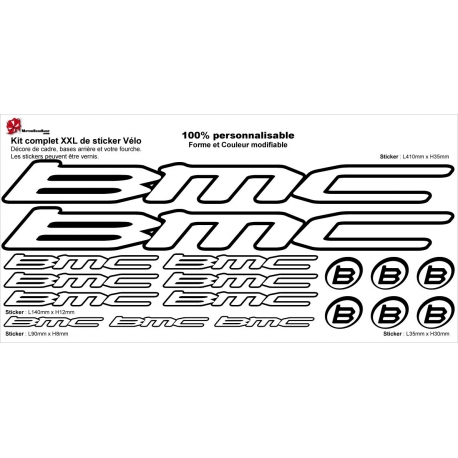 Stickers BMC pour cadre 40 couleurs au choix 
