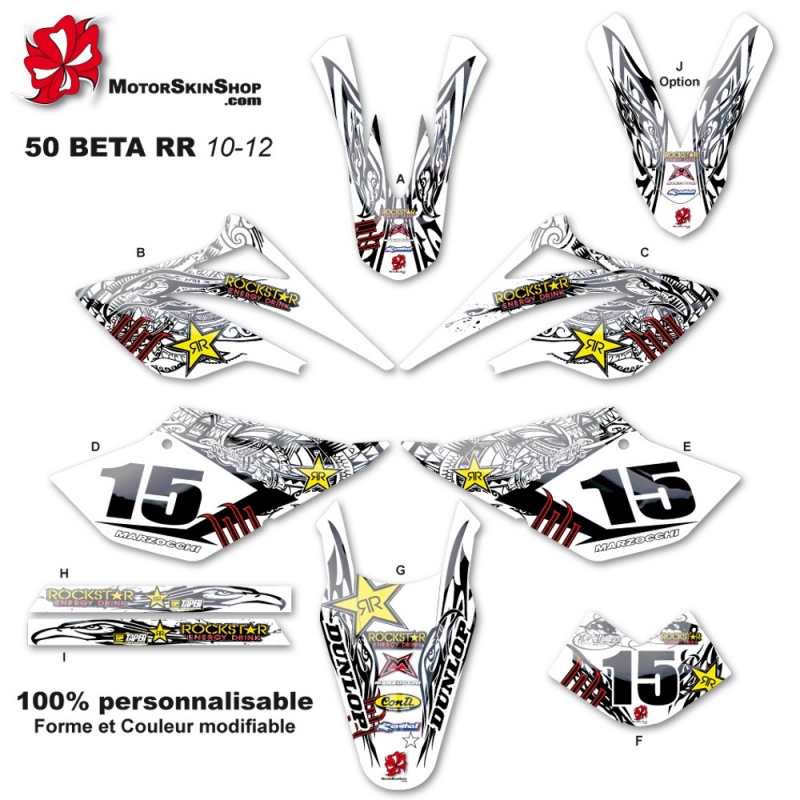 Kit Déco 50 Derbi Xtrem SM 2011-2017 C 50CC à boite Perso D