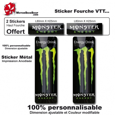 Sticker fourche vélo VTT Monster Energy