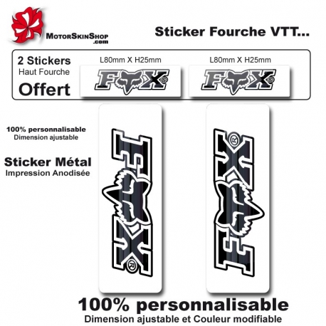Sticker fourche vélo VTT Fox Blanc