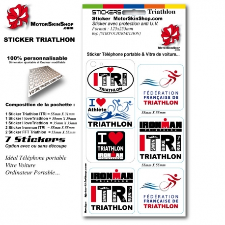 Sticker nominatif Triathlon Ironman personnalisable