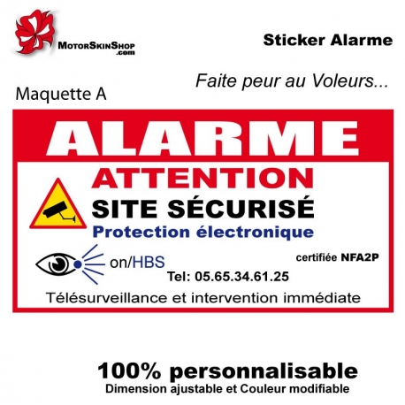  Sticker alarme maison factice autocollant Alarme