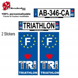 Sticker plaque immatriculation Triathlon