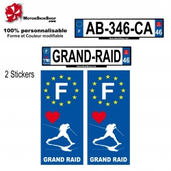 Sticker plaque immatriculation Grand Raid