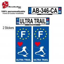 Sticker plaque immatriculation Ultra Trail