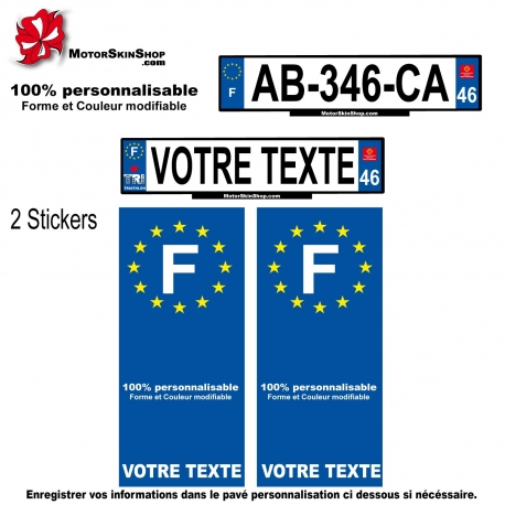 sticker plaque immatriculation personnalisable autocollant perso