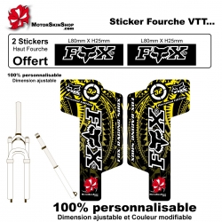 Sticker fourche vélo Fox VTT JAUNE