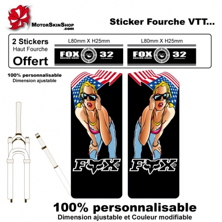 Sticker fourche vélo VTT Fille