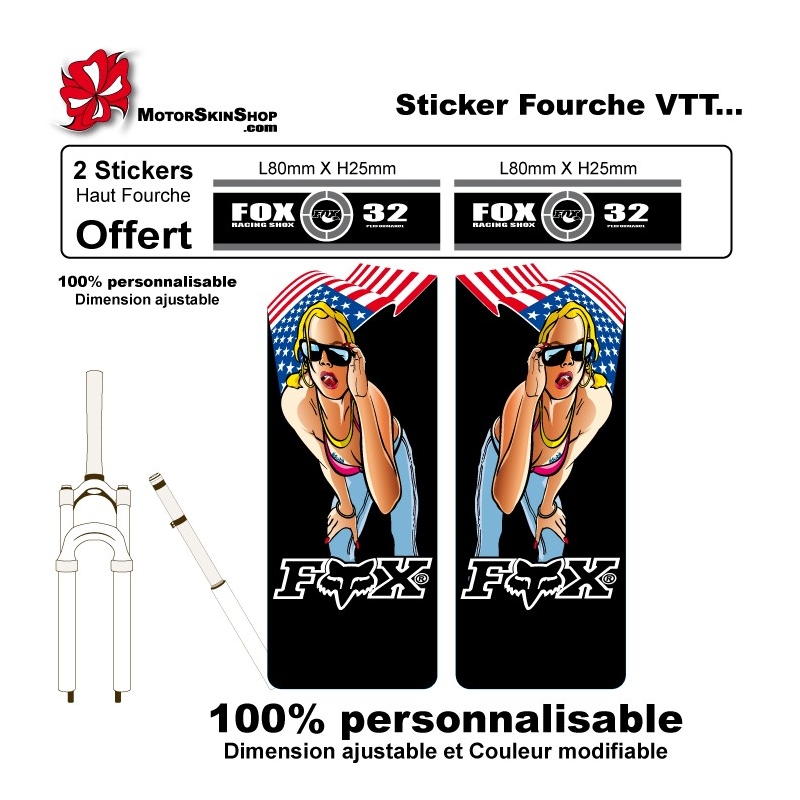 sticker fourche vélo VTT fille