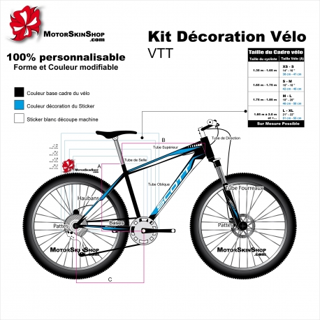 Kit décoration Vélo VTT Scott Sticker complet