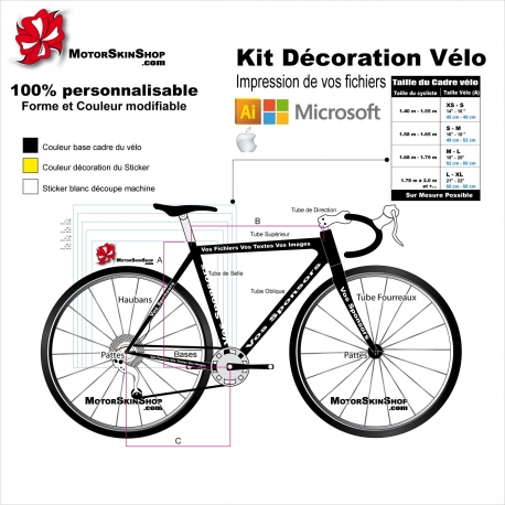 Kit déco vélo Impression de vos fichiers