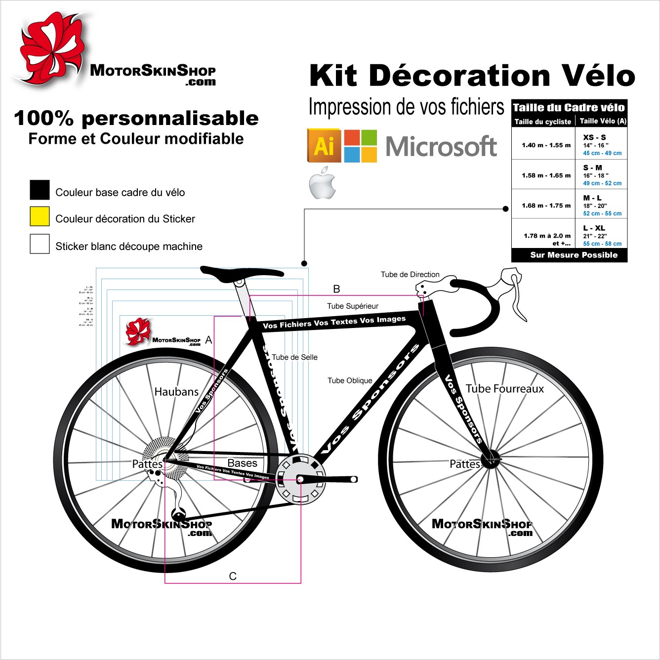 Kit deco velo Impression de vos fichiers
