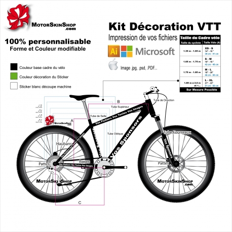 Impression de vos fichiers sticker vélo VTT